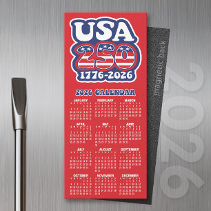 2026 Calendar USA 250 America's Birthday 1776-2026