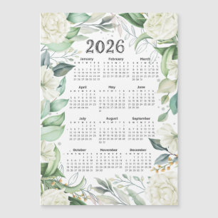 2026 Calendar Watercolor Eucalyptus White Floral