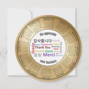 2026 Calendar We Appreciate Your Business Holiday Card