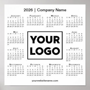 2026 Calendar with Company Logo and Name Poster