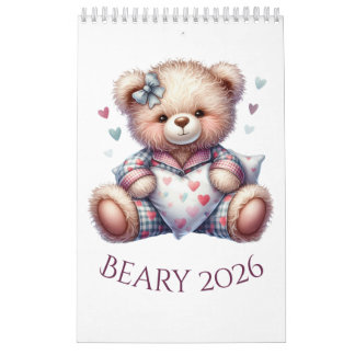 2026 Calendar with cute teddy bears