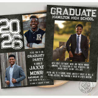 2026 Chalkboard Graduation Photo Announcement