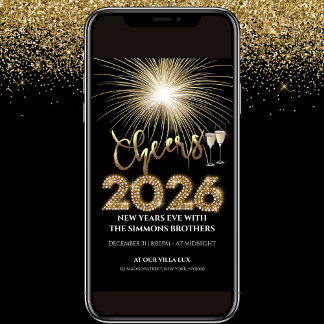 2026 Cheers NYE Party Invitation