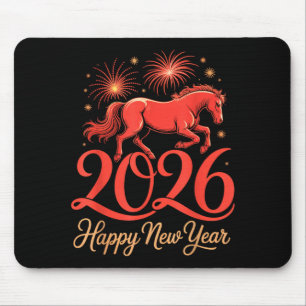 2026 Chinese Zodiac Horse Year Happy New Year Fire Mouse Pad