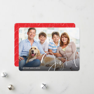 2026 CHRISTMAS PHOTO stylish script overlay joyful Holiday Card