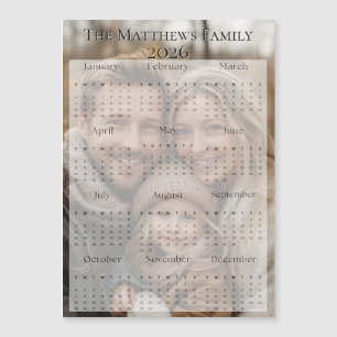 2026 Classic Font Holiday Photo Calendar