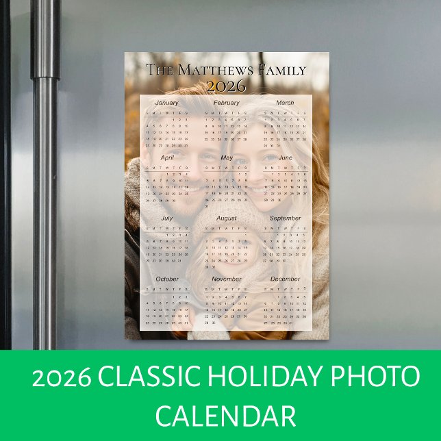 2026 Classic Holiday Photo Calendar (2026 Classic Holiday Photo Calendar)