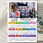 2026 Colour Calendar US Holidays Corporate Magneti<br><div class="desc">Modern and simple multi colour 2026 Calendar Corporate Magnetic Card with company photo. All the texts are pre-arranged for you to personalise easily and quickly with your own details. Wish you all a Happy Holidays and an Amazing New Year! For many other card designs, please visit : (Business Holiday Cards)...</div>