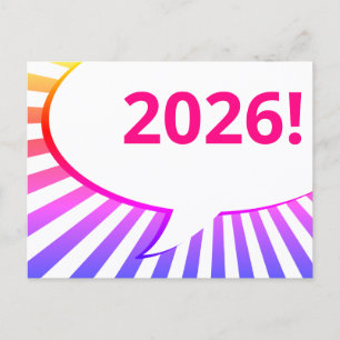 2026 comic bubble postcard