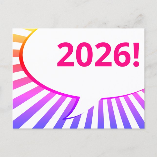 2026 comic bubble postcard (Front)
