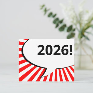 2026 comic bubble postcard