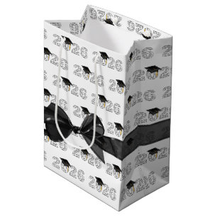 2026 Congrats Grad Word Cloud with Bow Medium Gift Bag