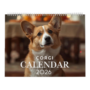 2026 Corgi Calendar 12 Month Wall Calendar