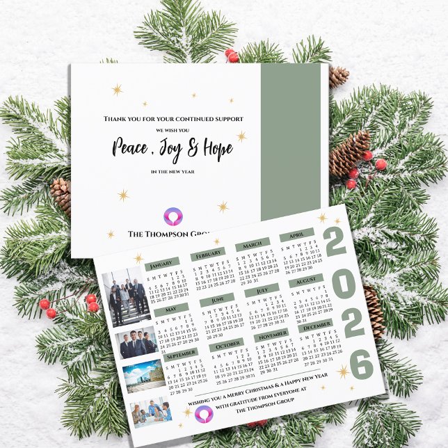 2026 Corporate Calendar Business Company Logo  Holiday Postcard (2026 Corporate Calendar Business Company Logo Holiday Postcard)