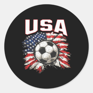 2026 Cup Flag Soccer Pride Fun Family Usa Classic Round Sticker