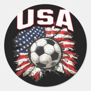 2026 Cup Flag Soccer Pride Fun Family Usa Classic Round Sticker