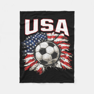 2026 Cup Flag Soccer Pride Fun Family Usa  Fleece Blanket