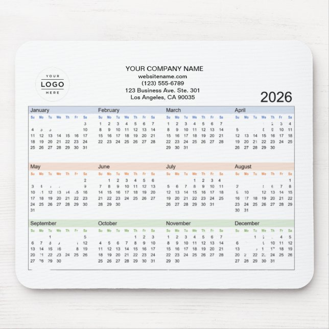 2026 Custom Company Logo  Mouse Pad (Front)