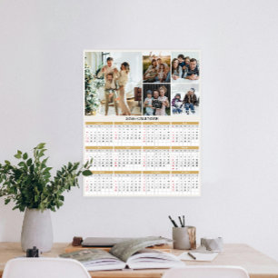2026 Custom Family Collage Photo Calendar Poster