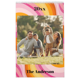 2026 Custom Family Photo Vintage 70s Calendar