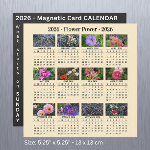 2026 Custom Flower magnetic apricot Calendar SU