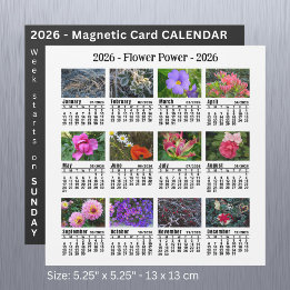 2026 Custom Flower magnetic white Calendar SU