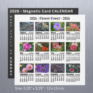 2026 Custom Flower magnetic white Calendar SU