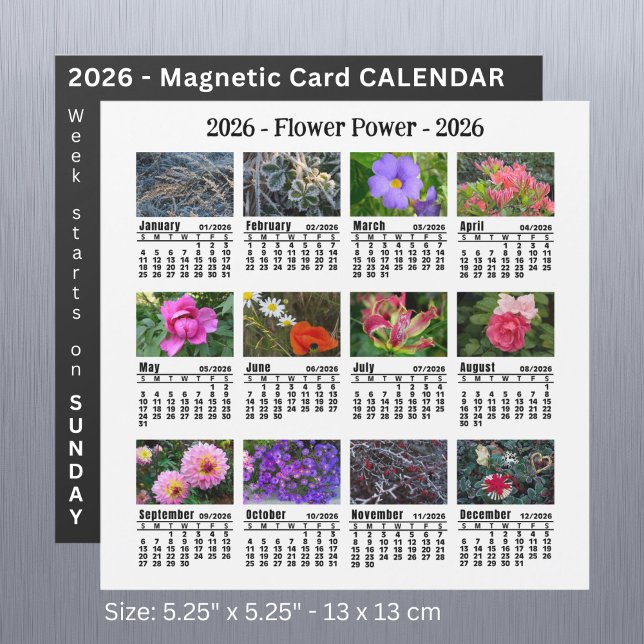 2026 Custom Flower magnetic white Calendar SU (Creator Uploaded)