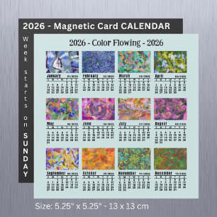 2026 Custom Flowing Colors Calendar Sunday start