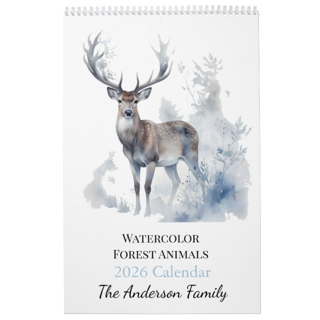 2026 Custom Forest Animals Photo Calendar (Cover)