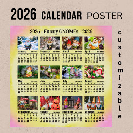 2026 custom Funny Gnomes Sunday start -  Poster