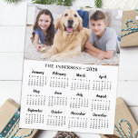 2026 Custom Photo & Family Name 12 Month Calendar Holiday Postcard<br><div class="desc">2026 Yearly Calendar Photo Cards - Send New Year Greetings or include in your Christmas cards, these 5x7 photo calendar cards are perfect as Christmas and New Year cards to family and friends. Perfect to highlight or circle special family dates, anniversaries, birthdays, and reunions. Personalise these full year photo calendar...</div>