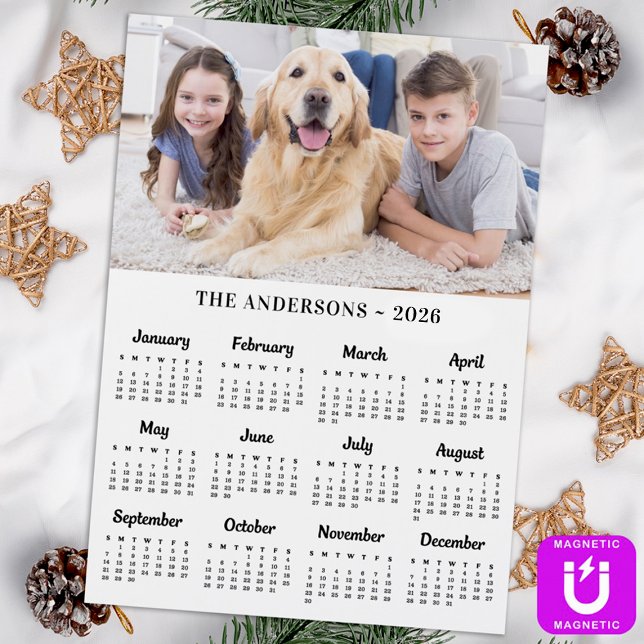 2026 Custom Photo & Family Name Calendar Card (Creator Uploaded)