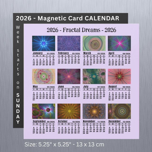 2026 Custom Photo Fractals Calendar Sunday start (Creator Uploaded)