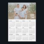 2026 Custom Photo Magnetic Calendar<br><div class="desc">This 2026 year monthly calendar fridge magnet shows the days of the week for each month in bold,  easy-to-read type. The design features your favourite family,  friend or pet photograph. Never forget the date with this calendar right on your refrigerator or other magnetic surface.</div>