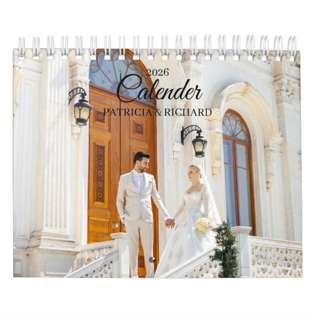 2026 Custom Wedding Photo Chic Script Calendar (Cover)