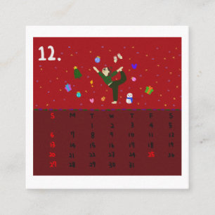 2026 Cute Cartoon Yoga Poses Calendar, Health  Square Business Card