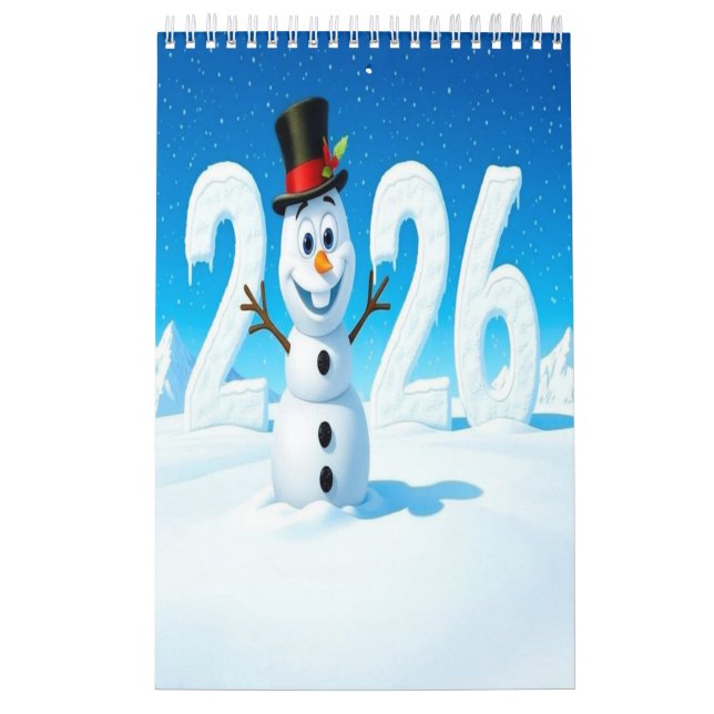 2026 Cute Seasonal Character Wall Calendar (Small) (Cover)