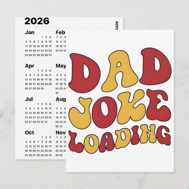 2026 Dad Jokes Advent Calendar Christmas Countdown Postcard (Front/Back)