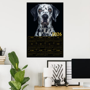 2026 Dalmatian Dog Calendar  Poster