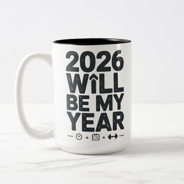 2026 Discipline Will Be My Year Two-Tone Coffee Mug (Left)