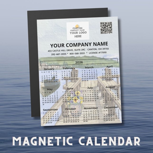 2026 Dock Water Magnet Calendar Business Logo QR  (Creator Uploaded)