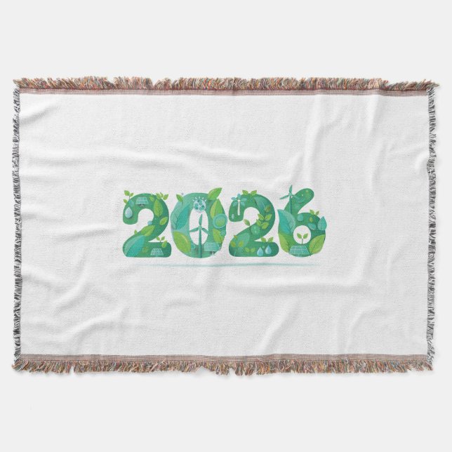 2026 Eco Green Energy Concept  Throw Blanket (Front)