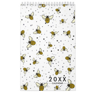 2026 Elegant Bee Pattern Calendar