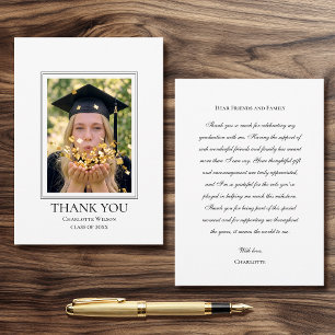 2026 Elegant Graduation Thank You Photo Card