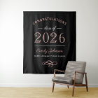 2026 Elegant Rose Gold Black Custom Graduation