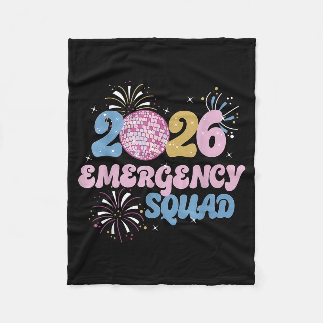 2026 Emergency Squad Er Nurse Happy New Year Disco Fleece Blanket (Front)