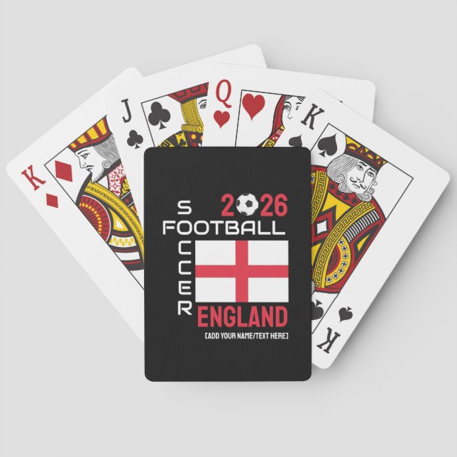 2026 ENGLAND Soccer Football Custom Name ANY YEAR  Playing Cards (Back)