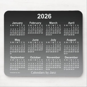2026 Faded Black Calendar by Janz Mouse Pad