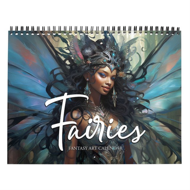 2026 Fairies 9 Black Fantasy Art Calendar (Cover)